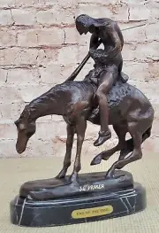 END OF THE TRAIL " BY JAMES E FRASER BRONZE STATUE SIGNED HOT CAST FIGURE DECOR