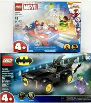 2PK Lego Set ~ Spider Mans Car and Doc Ock & Batmobile Pursuit: Batman Vs Joker
