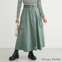 在飛比找蝦皮商城優惠-Green Parks 兩側口袋軍裝風拉鍊長裙(6P41L0