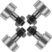 HOMOBABE 4pcs Steel Cam Follower Bearing High Precision Roller Needle Bearing for Heavy Duty Applications Reliable Performance Quick Bolt Type Installation Smooth Operation Steel