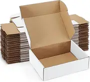 Poever Shipping Boxes 7x5x2 inches White Small Mailing Boxes 25 Pack Cardboard Corrugated Box Mailers
