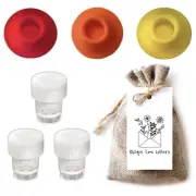 3 Dinky Dip Ink Bottles with empty ink jar Holder - Calligraphy Ink wells wit...
