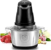 [UOOD] Electric Food Chopper, 5-Cup Food Processor, 2L Bowl Grinder for Meat, Vegetables, Fruits and Nuts, Stainless Steel Motor Unit and 4 Sharp Blades