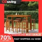 wooden bar stools outdoor seating solid acacia 30.5cm natural color 5990