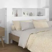 Wooden Headboard with Bed Storage Shelf Rack Head Bedhead White Queen Size 160cm