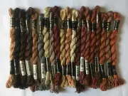 new unused 20 hanks of DMC perle 3 cotton, assorted browns & golds. (R)