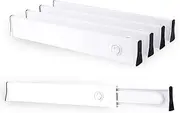 Adjustable Drawer Dividers - Lock in Place, Non-Slip, Expandable Separators, No Tools Required. Great Organizer for Closet, Dresser, Drawer, Office Desk and Kitchen Organization. (4-PACK)