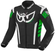Berik Zakura Motorcycle Leather Jacket, black-white-green, Size 56 for Men Black White Green