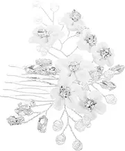 BESTYASH Bridal Rhinestone Hair Comb for Women Elegant Tooth Hair Accessory with Soft Flower Insert for Weddings Parties Special Events Ensures Comfortable Fit