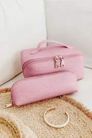[PUP124] Mary Jayne Cosmetic Bag Set - Pink Pink