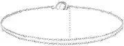 [Generic] Layered Anklet,14K Gold Filled Cute Beads Chain Heart Adjustable Anklets for Women