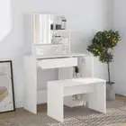 vidaXL Dressing Table Set White 86.5x35x136 cm 2BB