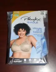 New Playtex 38DD Bra 18 Hour Wirefree Ultimate Lift and Support Zen Blue