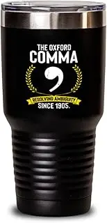 Teegarb Letter Blanket 30 oz Tumbler Stainless Steel Insulated Funny The Oxford Comma Resolving Ambiguity Since 1905