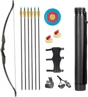 TOPARCHERY Archery 57" Takedown Recurve Bow and Arrow Set Long Bow Kit with 6Pcs