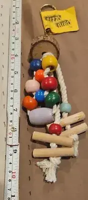 Bizzy Bird Toys Bird Toy NEW Free Shipping 10" Long Beads .5" Wood Peg 2"