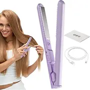 Travel Hair Straightener,Travel Flat Iron for Hair - USB Charging 2-in-1 Curling Wand & Flat Iron, Fast Heating Hair Styling Tool for Short and Long Hair