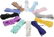 ADOCARN 12Pcs Colorful Elastic Straps for DIY Crafts Freely Cutting Flat Bands Durable Material for Sewing Costumes and Accessories Random Color