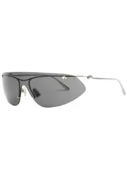 Bottega Veneta Knot Rimless Shield Sunglasses - Silver ONE SIZE