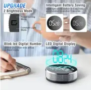 LED Digital Timer Magnetic Yoga Countdown Stopwatch Kitchen Cooking Alarms