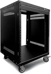 AxcessAbles 12U AV Rack Stand | 12 Space Component Cabinet | Removable Side Panels for Open-Frame | 550lb Capacity Four Post Network Server Case | 19-Inch Rack-mountable Cabinet (RK12U)
