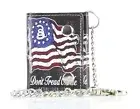 Don't Tread On Me American Flag Trifold Chain Wallet Vegan Faux Leather