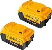ZCWYLHA 2-Packs for DEWALT 18V 5.0Ah XR DCB184 DCB184-XE DCB182 LI-Ion Battery Pack DCB182-XE Slide Battery LED