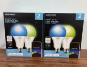 Merkury Innovations A21 Smart Light Bulb, 75W Color LED, 2- 2 Pack New & Sealed!