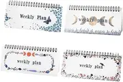 TOVINANNA Weekly Monthly Planner 4pcs Memo Notebook Compact Planner Coil Bound Journal Portable Notebook