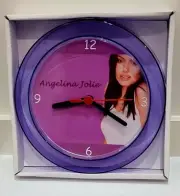 Angelina Jolie 7" purple novelty wall clock Brand new