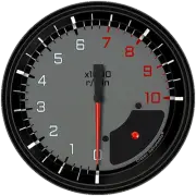 AX71GBLF AutoCross Gray 4 5/8" Tachometer