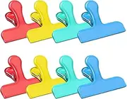 Yharnamite 8 Pcs Stainless Steel Chip Bag Clips, Food Bag Sealing Clips, Heavy Duty Stainless Steel Bag Clips for Coffee, Potato Chips, Snack, Food Packages (Colorful)
