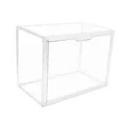 Clear Stackable Plastic Storage Bins with Magnetic Lid, Dustproof Book &