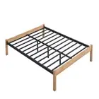 Condie Platform Bed Frame Bed Base Double Size Natural/Black