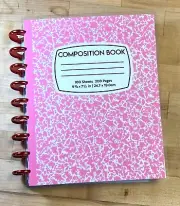 Pink Composition Book Cover Set for use with Classic Happy Planner-