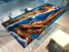 Resin dining table ,ocean table epoxy Acacia dining ,epoxy river Table Décor Top