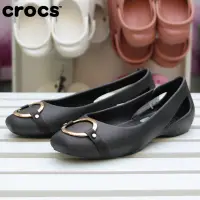 在飛比找蝦皮購物優惠-Crocs 卡駱馳 女鞋 思瓏 平底鞋 洞洞鞋 淺口 單鞋 