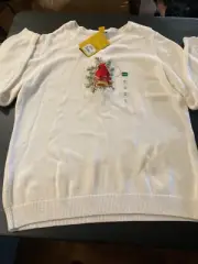 Cabela’s Women’s Long Sleeve Sweater White Sz 2X Embroidered Cardinal