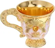 TEMPNAP Cup Miniature Gold Goblet for Altar Use, Embossed Metal Cup for Water Offering for Religious Ceremonies Meditation