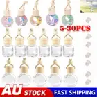 5-30Pcs Car Air Freshener Diffuser Empty Glass Bottle Hanging Perfume Ornament