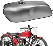 Round Oil Tank For Motorcycle - Automotive Replacement Parts 9L,High Gloss Owersports Parts, Retro For Enhanced Engine Performance