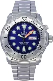 [RATIO] Free Diver Helium-Safe Diver Watch Sapphire Crystal Japanese Automatic Dive Watch 1000M Water Resistant Diving Watch for Men