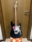 Catface guitar Hello kitty middle finger black two-point bridge electric guitar