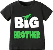 [DHASIUE] Big Brother Shirt for Toddler Baby Boy Big/Lil Bro Announcement T-Shirt Graphic Tee Crew Neck Long/Short Sleeve Shirt, B1, 110