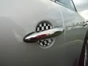 CHECKERED RACE FLAG MINI COOPER AUTO ACCESSORY SCRATCH GUARD FIT ALL NEW 4PK USA (for: Honda Civic)
