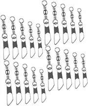 GAROZATION 50Pcs Swivels Fishing Tackle Connectors Durable Fishhook Accessory Kit with Enhanced Pin Design Built Bearing for Smooth Rotation for Fishing Lovers and Amateurs