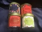 OPAL HOUSE set of 4 SOY JAR CANDLES EGGNOG, CINNAMON, CASHMERE, HICKORY HEARTH