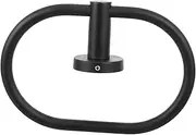 Homoyoyo 1 Set Towel Ring Hanger Matte Black Towel Holder Towel Mounted Bronze Self Adhesive Hooks Matte Black Towel Ring Kitchen Towel Rail Door Hanger Ring Hand Stand Rack Stainless Steel