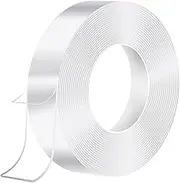 HOMMAND Double Sided Tape Heavy Duty, Waterproof Acrylic Double Sided Adhesive Clear Tape, Removable Sticky Tape for Walls/Carpet/Wood