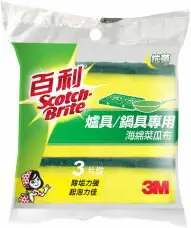 在飛比找樂天市場購物網優惠-3M 74S-3MU 百利 爐具/鍋具專用菜瓜布-海綿3入